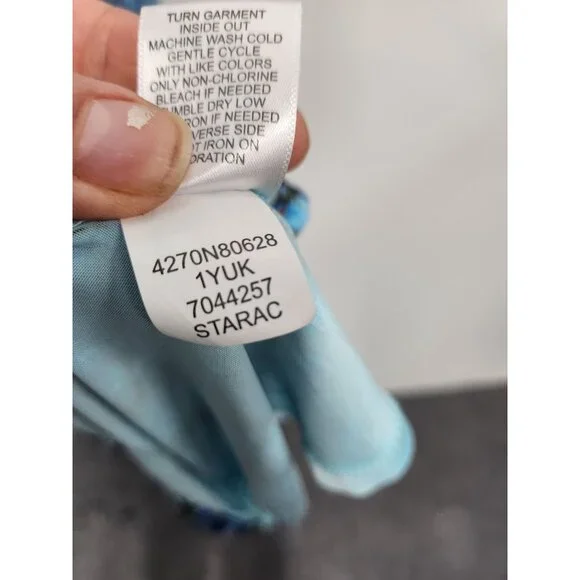 Live And Let Live Womens BOHO Maxi Dress Small Blue Abstract Sleeveless Festival - Picture 8 of 11